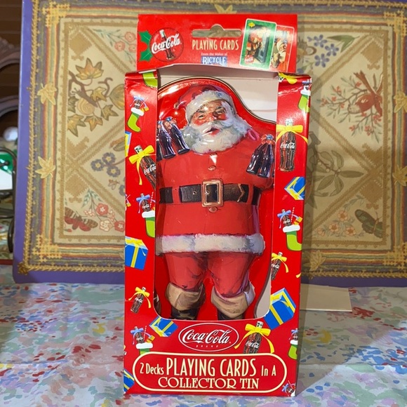 Coca Cola Other - Coca Cola Santa Playing Cards Inside A Collector Tin